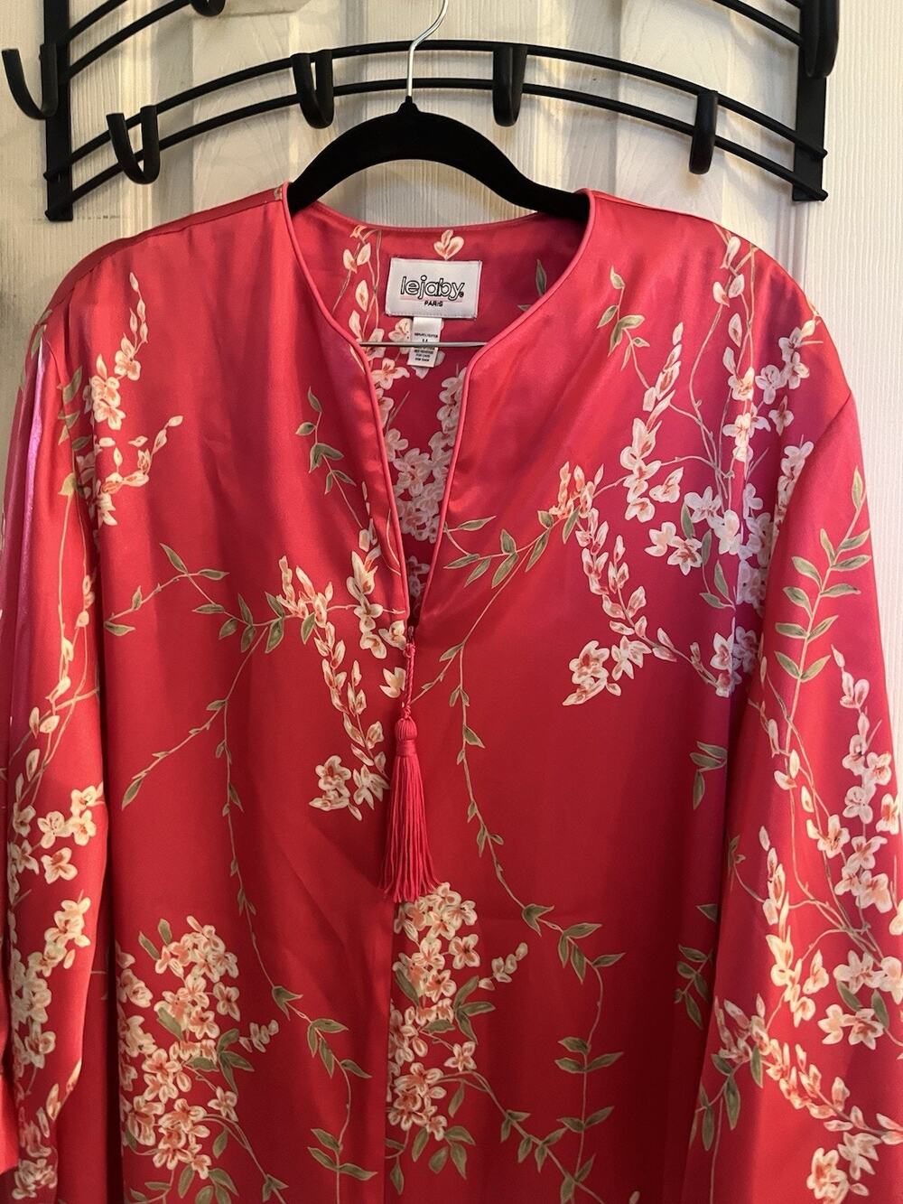 Lejaby Paris Asian Inspired House Coat Dress Medium NWT